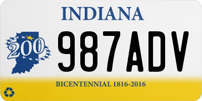 IN license plate 987ADV