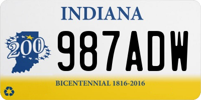 IN license plate 987ADW