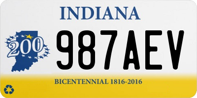 IN license plate 987AEV