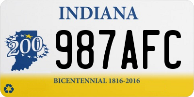 IN license plate 987AFC