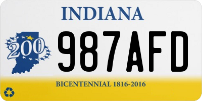 IN license plate 987AFD