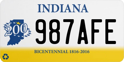 IN license plate 987AFE