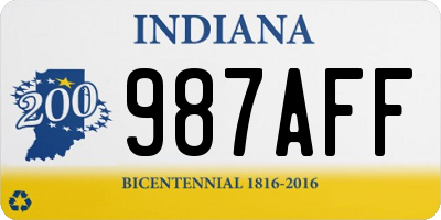 IN license plate 987AFF