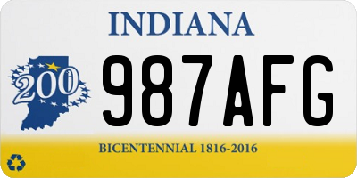 IN license plate 987AFG