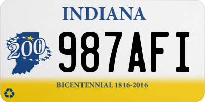 IN license plate 987AFI