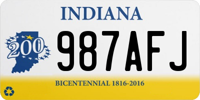 IN license plate 987AFJ