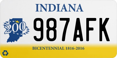 IN license plate 987AFK