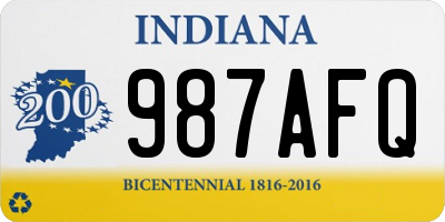 IN license plate 987AFQ