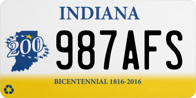 IN license plate 987AFS