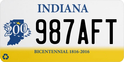 IN license plate 987AFT