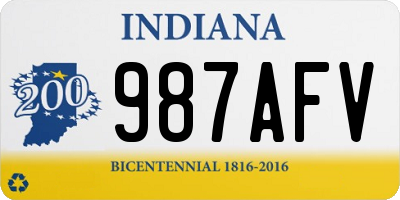 IN license plate 987AFV