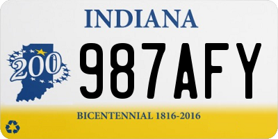 IN license plate 987AFY