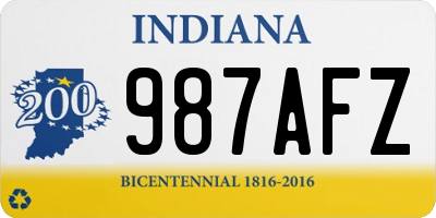 IN license plate 987AFZ