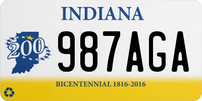 IN license plate 987AGA