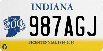 IN license plate 987AGJ