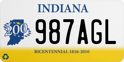 IN license plate 987AGL