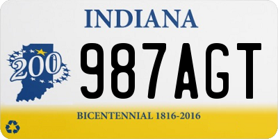 IN license plate 987AGT