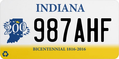 IN license plate 987AHF