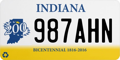 IN license plate 987AHN