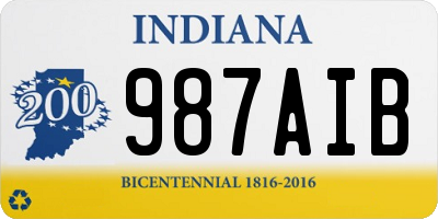 IN license plate 987AIB