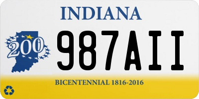 IN license plate 987AII