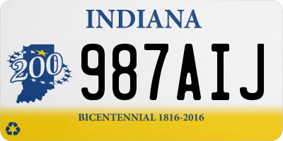 IN license plate 987AIJ