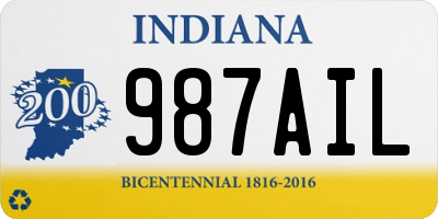 IN license plate 987AIL