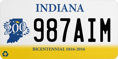 IN license plate 987AIM