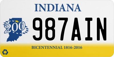 IN license plate 987AIN