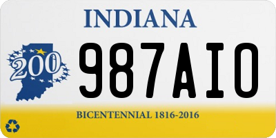 IN license plate 987AIO