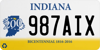 IN license plate 987AIX