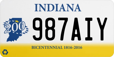 IN license plate 987AIY