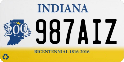 IN license plate 987AIZ