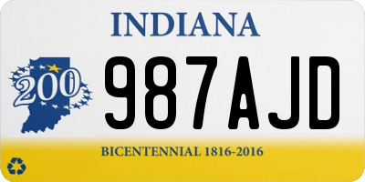 IN license plate 987AJD