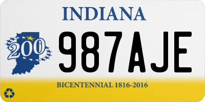 IN license plate 987AJE