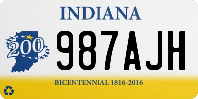 IN license plate 987AJH