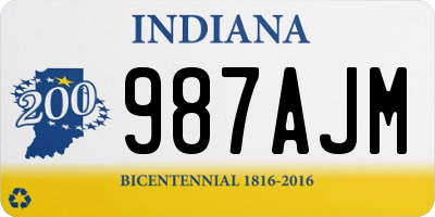 IN license plate 987AJM