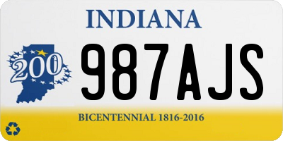 IN license plate 987AJS