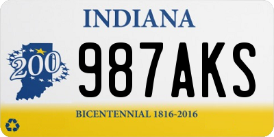 IN license plate 987AKS