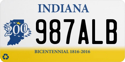 IN license plate 987ALB