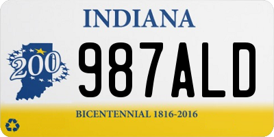 IN license plate 987ALD