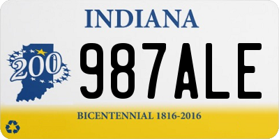 IN license plate 987ALE