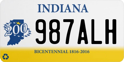 IN license plate 987ALH