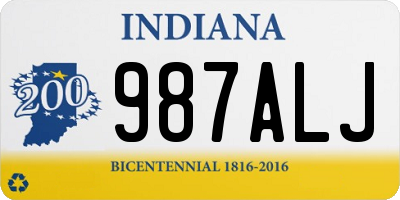 IN license plate 987ALJ