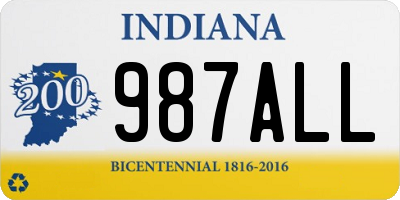 IN license plate 987ALL