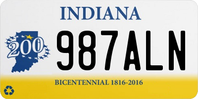 IN license plate 987ALN