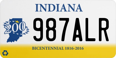 IN license plate 987ALR