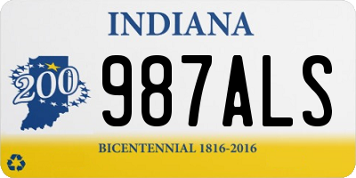 IN license plate 987ALS