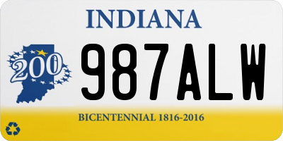 IN license plate 987ALW