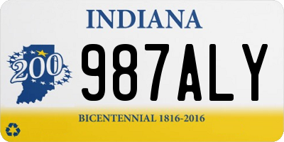 IN license plate 987ALY